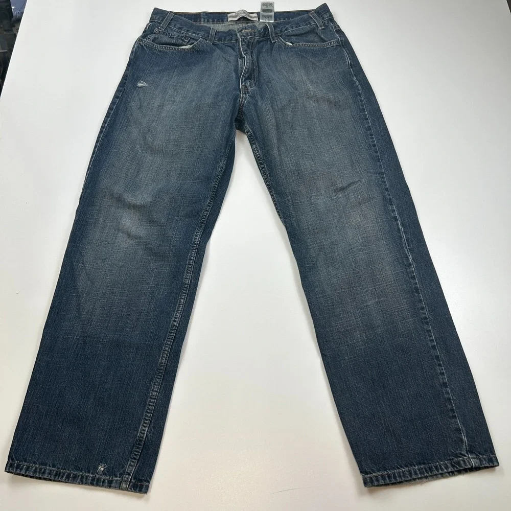 Signature by Levi Strauss Mens 38x32 Authentics Relaxed Fit Blue Denim Jeans